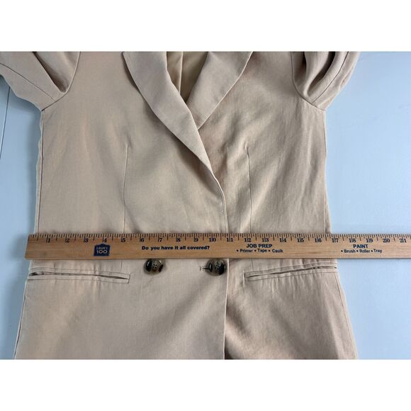 H&M Women's Tan Blazer Jacket Viscose Polyester Blend Size 3XS - Picture 8 of 12
